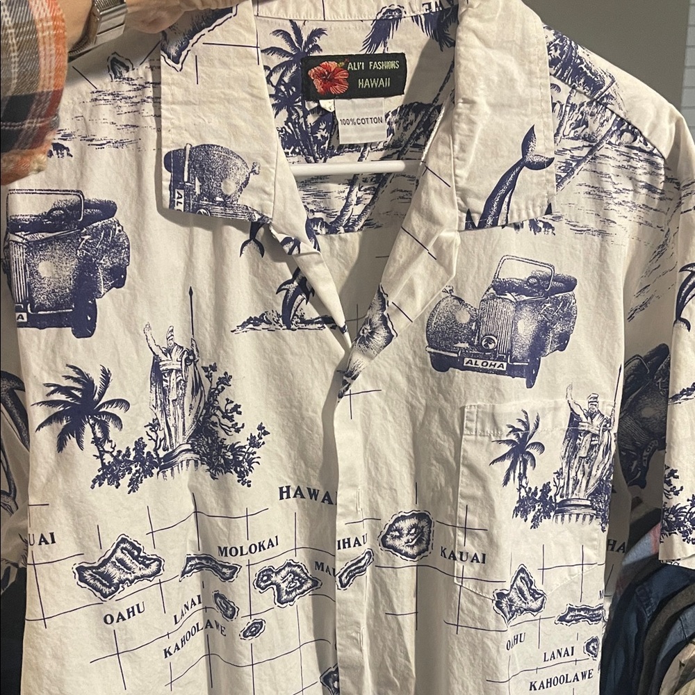 Ally Fashion White and Blue Casual Shirt